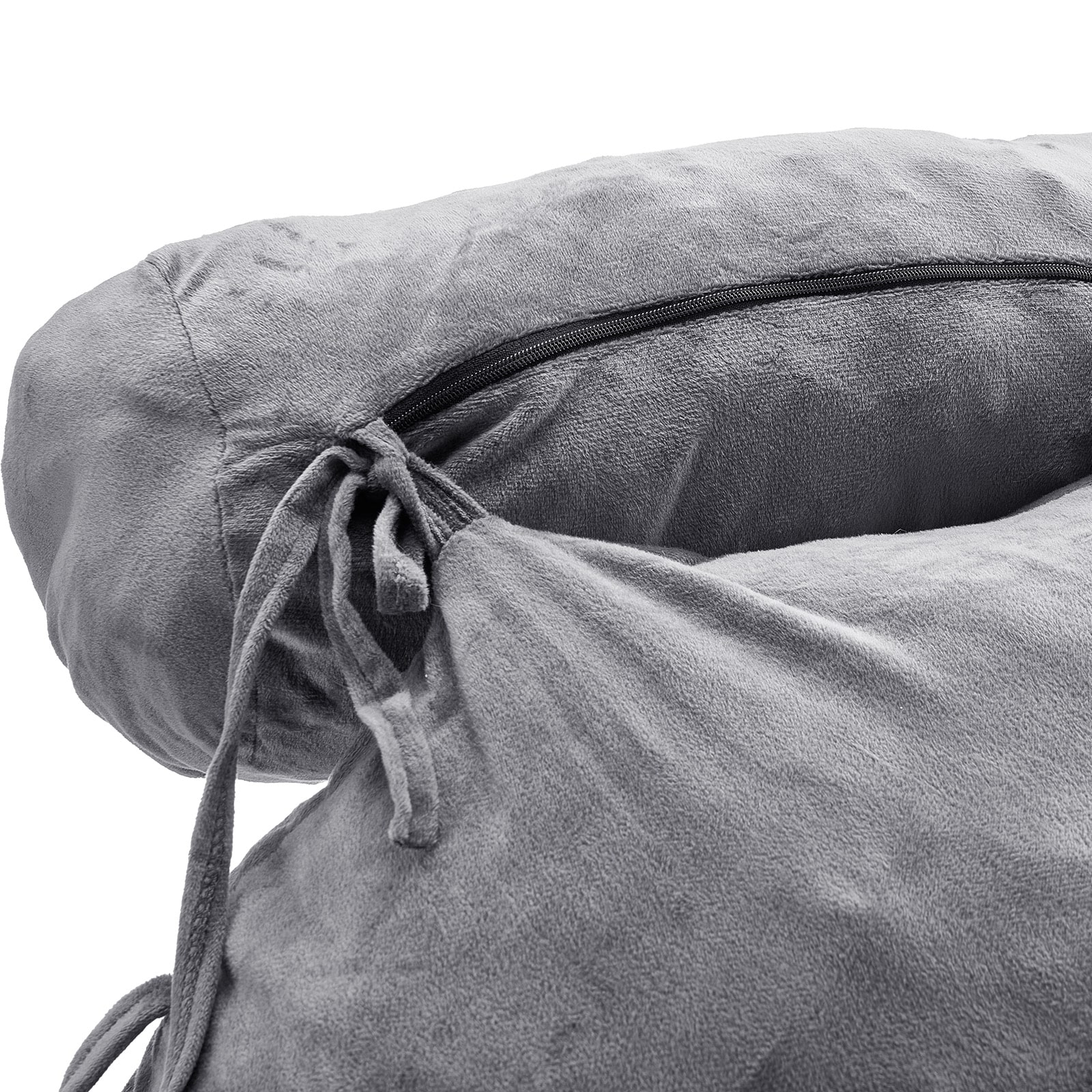Grey Reading Pillow With Memory Foam, Back Support And Pockets_voghion.com